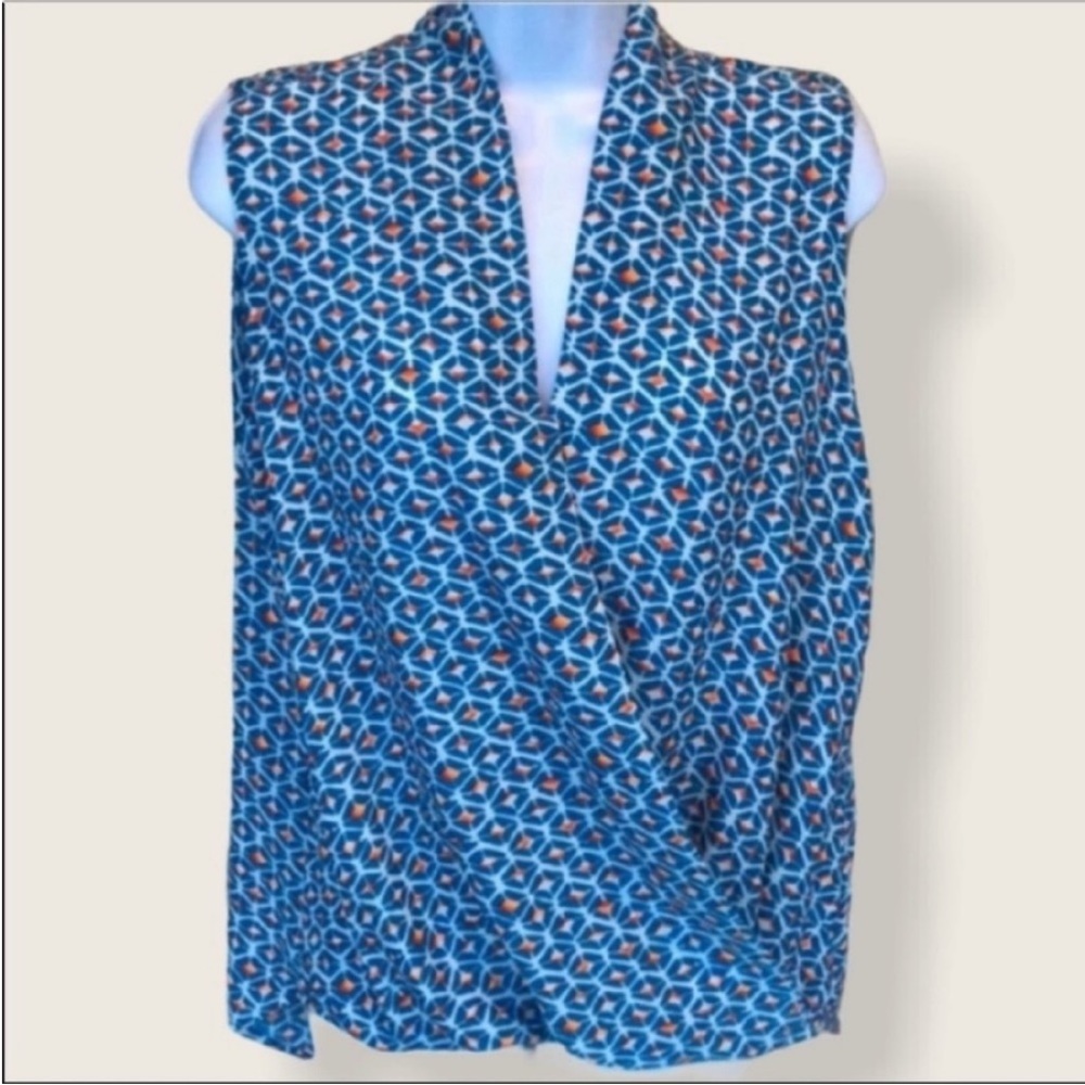 Pleione Sleeveless Faux Wrap Blouse Loose fit Size XS